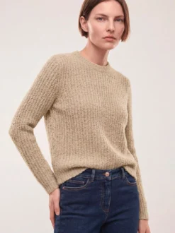 Baumwollmix Pullover in Plüschgarn