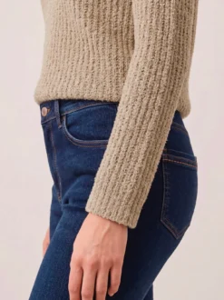 Baumwollmix Pullover in Plüschgarn