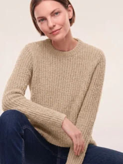 Baumwollmix Pullover in Plüschgarn