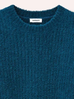 Baumwollmix Pullover in Plüschgarn