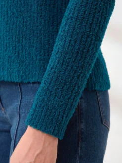 Baumwollmix Pullover in Plüschgarn