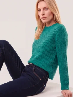 Baumwollmix Pullover in Plüschgarn
