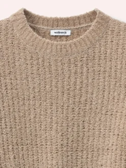 Baumwollmix Pullover in Plüschgarn