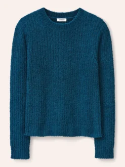 Baumwollmix Pullover in Plüschgarn