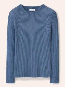 Baumwollmix Pullover in Rippenstrick Optik