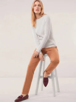 Baumwollmix Pullover in Rippenstrick Optik