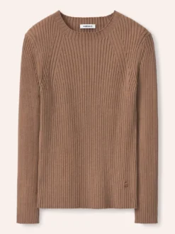Baumwollmix Pullover in Rippenstrick Optik