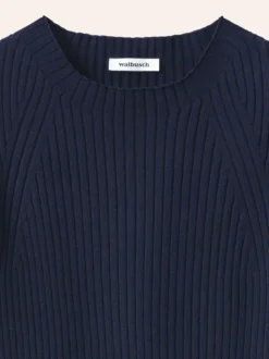 Baumwollmix Pullover in Rippenstrick Optik