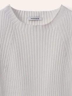 Baumwollmix Pullover in Rippenstrick Optik