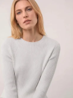 Baumwollmix Pullover in Rippenstrick Optik