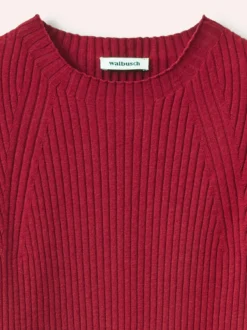Baumwollmix Pullover in Rippenstrick Optik
