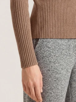 Baumwollmix Pullover in Rippenstrick Optik