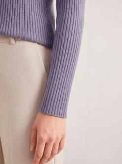 Baumwollmix Pullover in Rippenstrick Optik