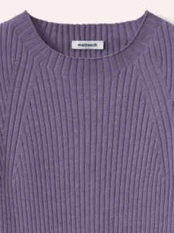 Baumwollmix Pullover in Rippenstrick Optik