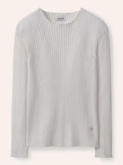 Baumwollmix Pullover in Rippenstrick Optik