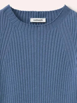 Baumwollmix Pullover in Rippenstrick Optik