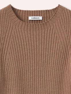 Baumwollmix Pullover in Rippenstrick Optik