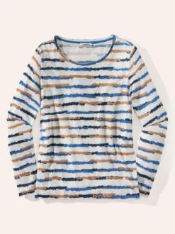 Baumwollshirt Abstract Stripe