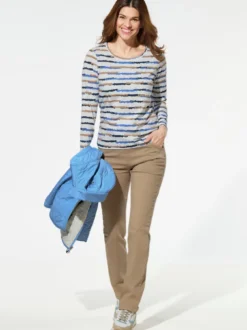 Baumwollshirt Abstract Stripe