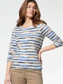 Baumwollshirt Abstract Stripe