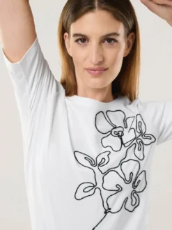 Baumwollshirt Kordelstickerei