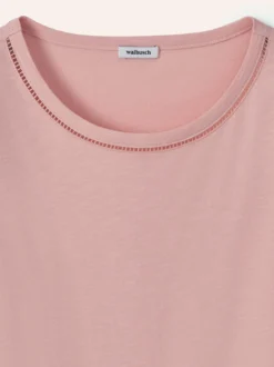 Baumwollshirt Lochstickereiband