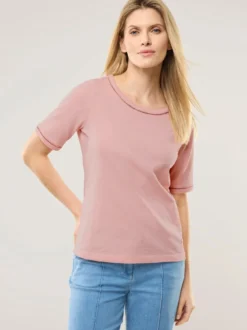 Baumwollshirt Lochstickereiband