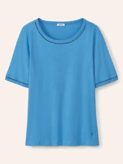 Baumwollshirt Lochstickereiband