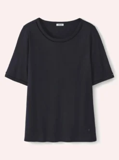 Baumwollshirt Lochstickereiband
