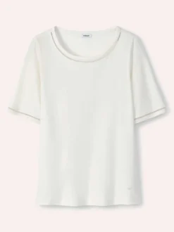 Baumwollshirt Lochstickereiband