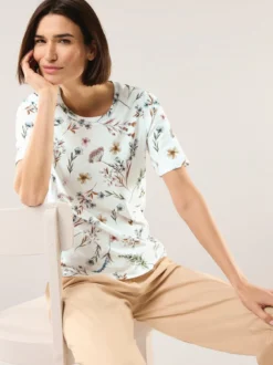 Baumwollshirt mit Blumen