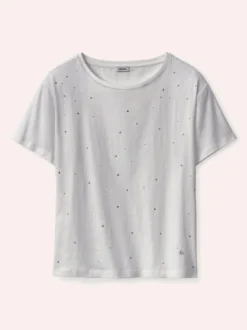 Baumwollshirt mit Glitzersteinen