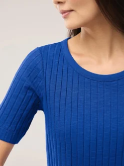 Baumwollshirt Rippenstruktur