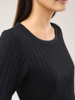 Baumwollshirt Rippenstruktur