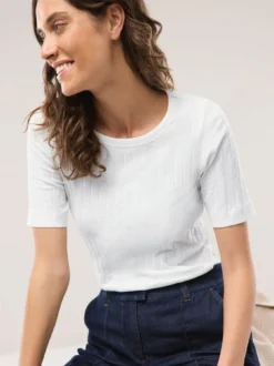 Baumwollshirt Rippenstruktur