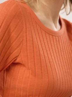 Baumwollshirt Rippenstruktur