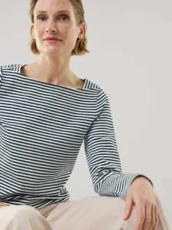 Baumwollshirt Ripp Ringel