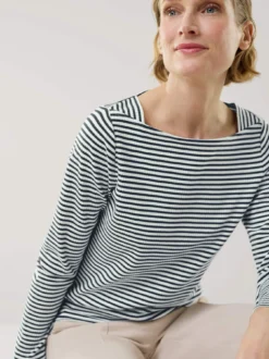 Baumwollshirt Ripp Ringel