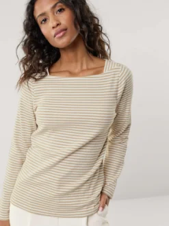 Baumwollshirt Ripp Ringel