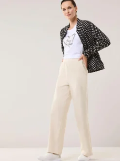 Baumwollstretch Hose mit weitem Bein