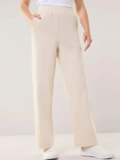 Baumwollstretch Hose mit weitem Bein