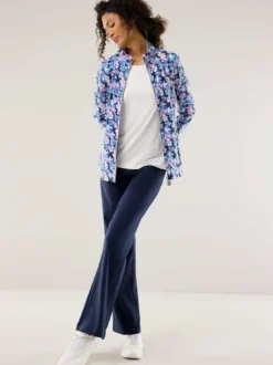 Baumwollstretch Hose mit weitem Bein