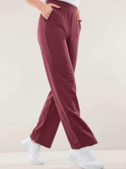 Baumwollstretch Hose mit weitem Bein