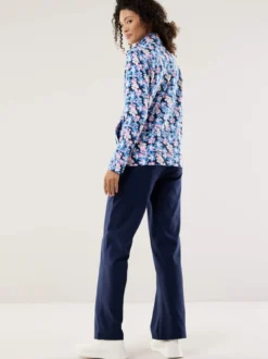 Baumwollstretch Hose mit weitem Bein
