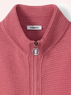 Baumwoll-Zip-Strickweste