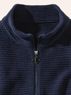 Baumwoll-Zip-Strickweste