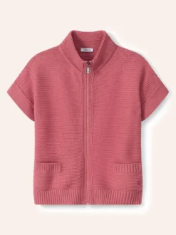 Baumwoll-Zip-Strickweste