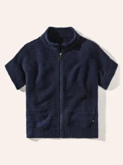Baumwoll-Zip-Strickweste