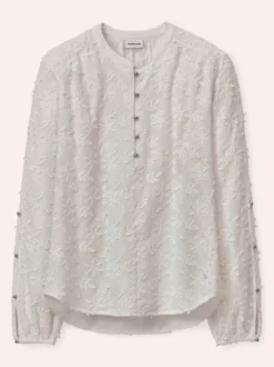Bluse mit Blütenstickerei