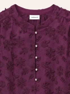 Bluse mit Blütenstickerei